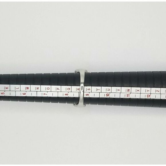 Round Cubic Zirconia Ring 925 Sterling Silver Size 8.5 Clear Sparkle Signed Med - Picture 6 of 8